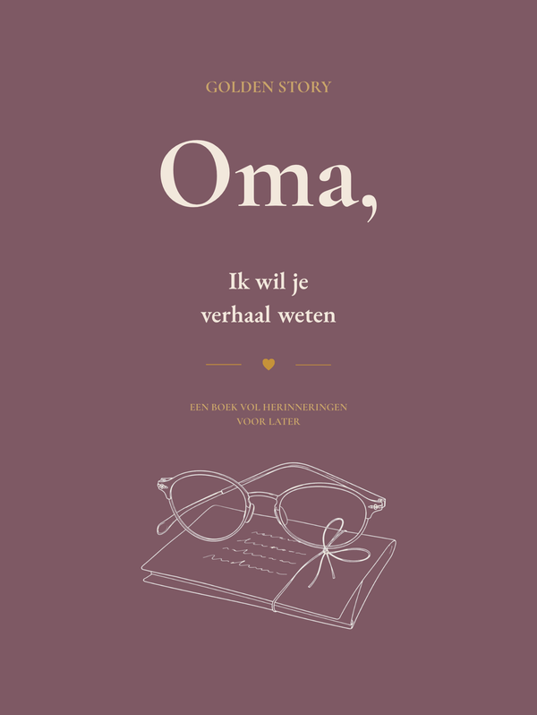 Voorkant van het invulboek Oma, ik wil je verhaal weten in oudroze